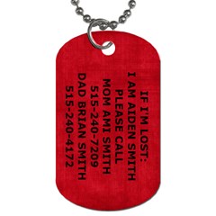 AIDEN INFO TAG - Dog Tag (One Side)