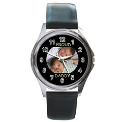 DaddyBdayWatch - Round Metal Watch