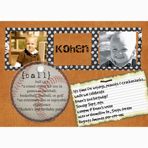 Kohen By Amanda Sanovich 7 x5  Photo Card - 7