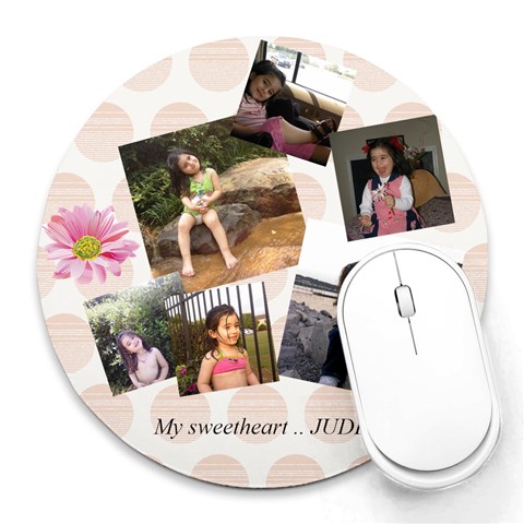 Jude By Iman Azizah 8 x8  Round Mousepad - 1