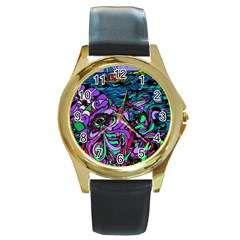 Round Gold Metal Watch