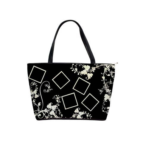 Black & Creme Swirly Shoulder Bag By Catvinnat Front