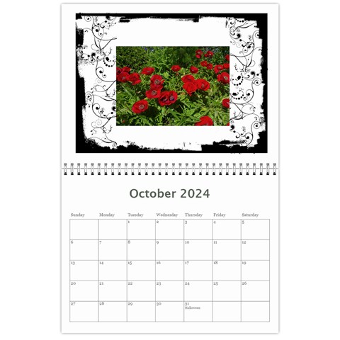 Black & White 2024 Calendar  By Catvinnat Oct 2024