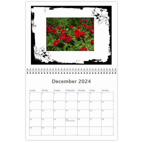 Black & White 2024 Calendar  By Catvinnat Dec 2024