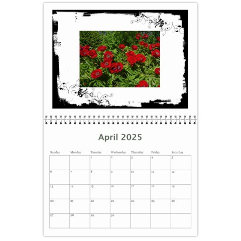 Black & White 2025 Calendar  By Catvinnat Apr 2025