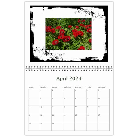 Black & White 2024 Calendar  By Catvinnat Apr 2024
