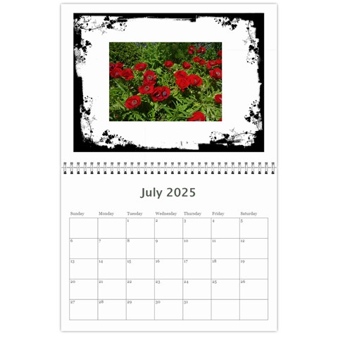 Black & White 2025 Calendar  By Catvinnat Jul 2025