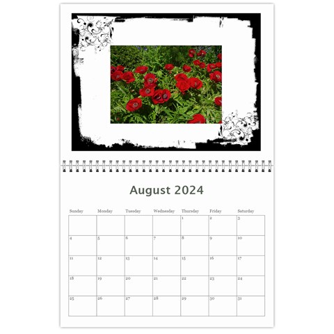 Black & White 2024 Calendar  By Catvinnat Aug 2024