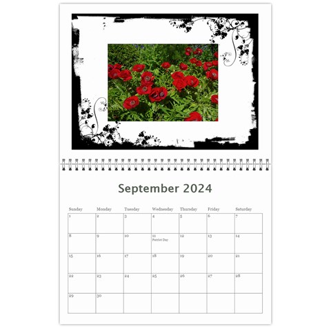 Black & White 2024 Calendar  By Catvinnat Sep 2024