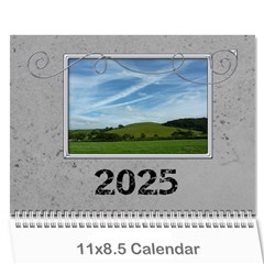 Simple Silver 2025 Calendar - Wall Calendar 11  x 8.5  (12-Months)