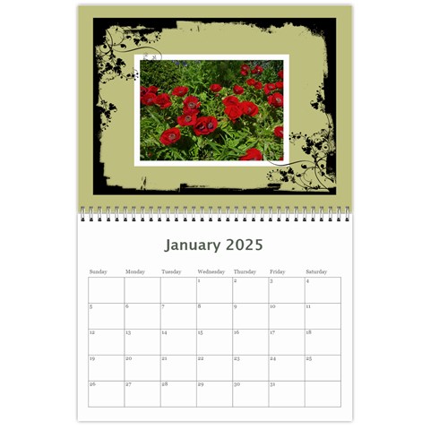 Khaki Grunge Calender 2025 By Catvinnat Jan 2025