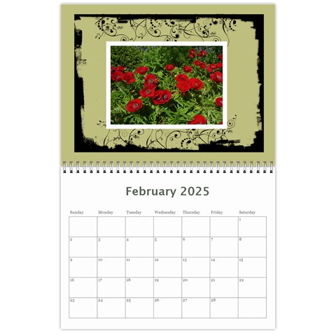 Khaki Grunge Calender 2025 By Catvinnat Feb 2025