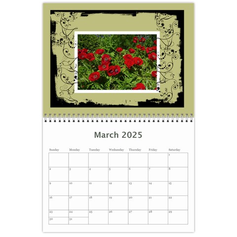 Khaki Grunge Calender 2025 By Catvinnat Mar 2025