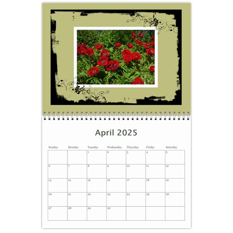 Khaki Grunge Calender 2025 By Catvinnat Apr 2025