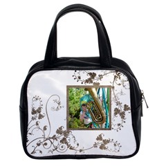 Taupe Swirls Brown Handbag Template - Classic Handbag (Two Sides)