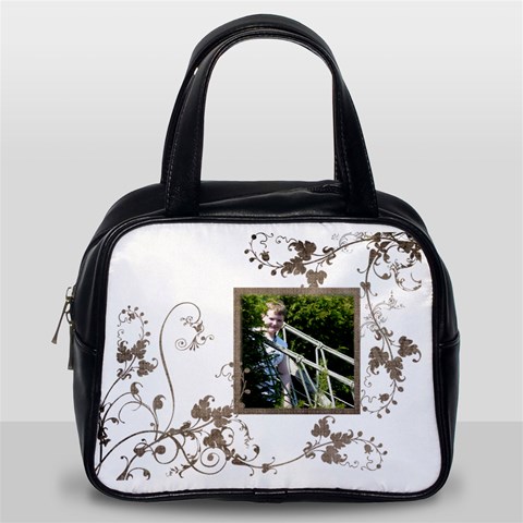 Taupe Swirls Brown Handbag Template By Catvinnat Back