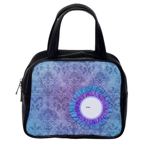 Blue Purple Flower Handbag By Klh Front