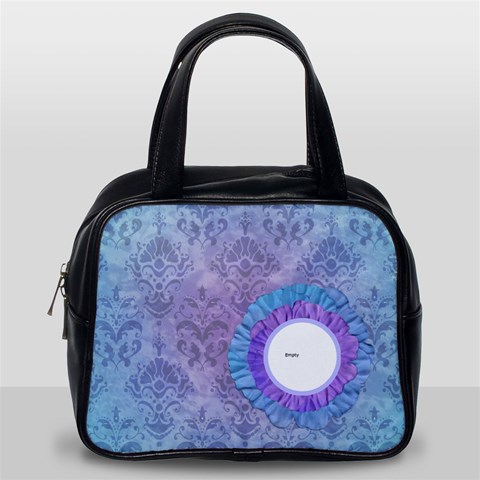 Blue Purple Flower Handbag By Klh Front