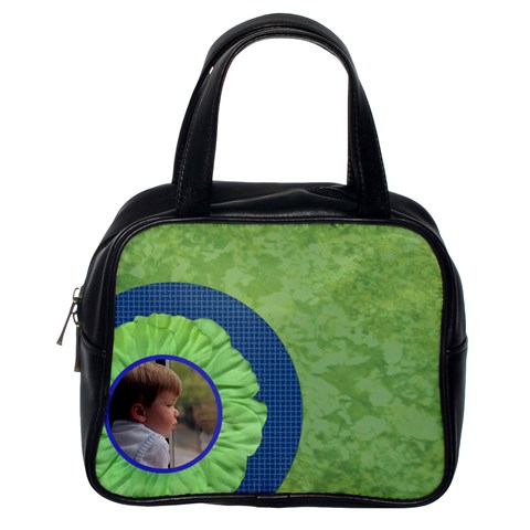 Green Blue Flower Handbag By Klh Front
