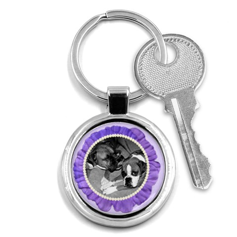 Purple Flower & Pearls Keychain By Klh Front