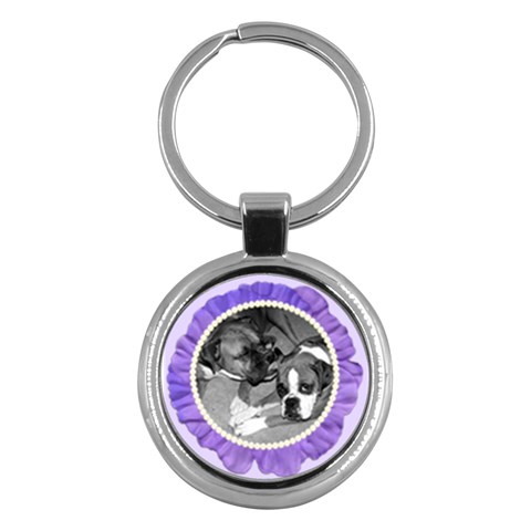 Purple Flower & Pearls Keychain By Klh Front