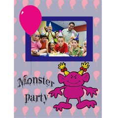 MONSTER PARTY INVITAION girl -  4.5” x 6” Greeting Cards - Greeting Card 4.5  x 6 