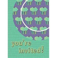 Cupcake Birthday Invitation 2 5x7 Greeting Card - Greeting Card 5  x 7 