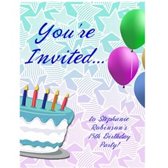 Personalized Birthday Party Invitations - Greeting Card 4.5 x 6 Personalized Birthday Party Invitations - Greeting Card 4.5 x 6