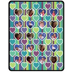 Stripes & Sweethearts Blanket - Medium - Fleece Blanket (Medium)