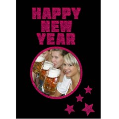 HAPPY NEW YEAR pink - Custom Greeting Card 5  x 7 