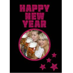 HAPPY NEW YEAR pink - Custom Greeting Card 5 x 7 HAPPY NEW YEAR pink - Custom Greeting Card 5 x 7
