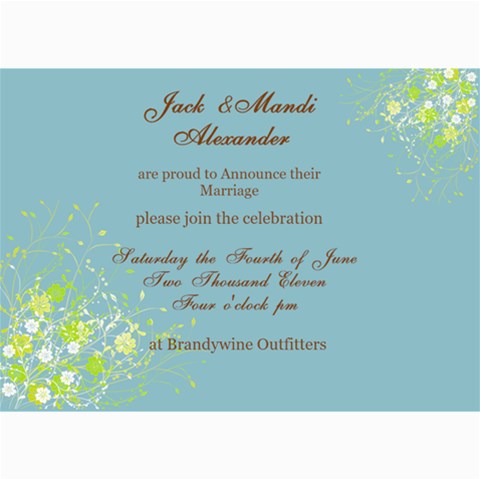 Wedding Invites By Mandi 7 x5  Photo Card - 1