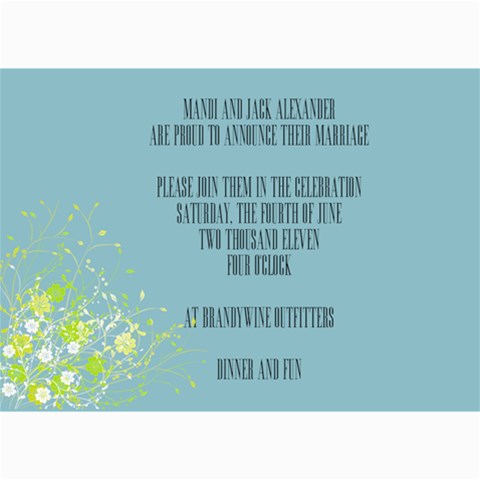 Wedding Invites By Mandi 7 x5  Photo Card - 3