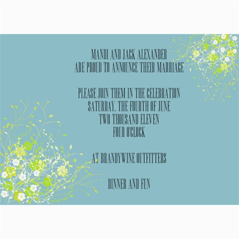 Wedding Invites By Mandi 7 x5  Photo Card - 10