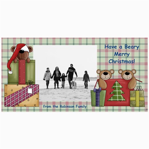 Bear Merry Christmas Photo Cards By Angela 8 x4  Photo Card - 1