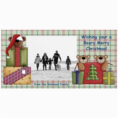 Bear Merry Christmas Photo Cards By Angela 8 x4  Photo Card - 3