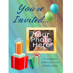 Photo Birthday Party Invitations - Greeting Card 4.5  x 6 