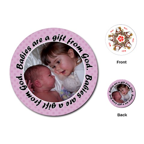 Round Baby Girl Quote Playing Cards By Klh Front