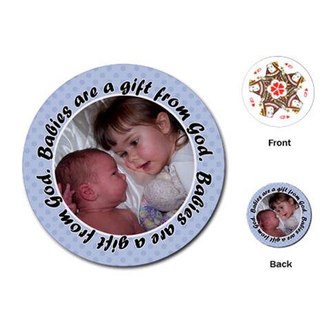 Round Baby Boy Quote Playing Cards By Klh Front