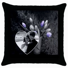 Wedding Pillow #1 - Throw Pillow Case (Black)