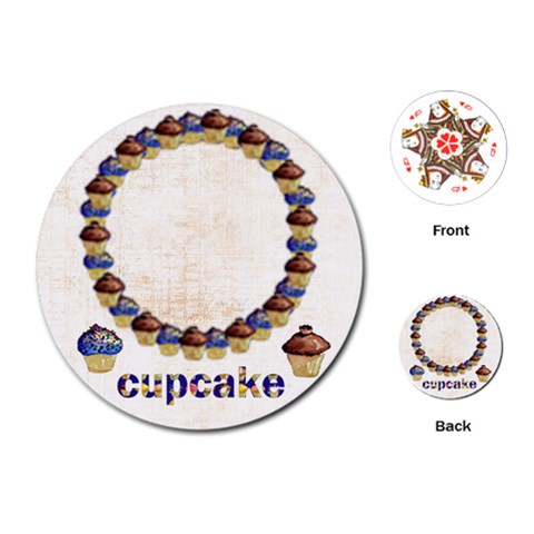 Cupcake Round Playing Cards By Catvinnat Front