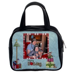 Happy Holiday Christmas handbag Template - Classic Handbag (Two Sides) Happy Holiday Christmas handbag Template - Classic Handbag (Two Sides)
