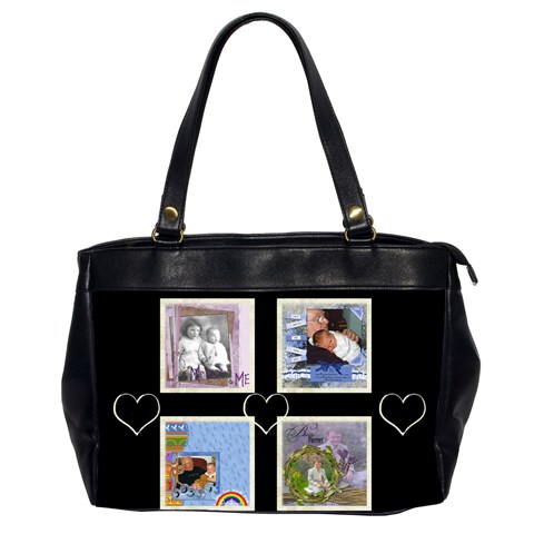 Black & White Hearts Bag By Catvinnat Front