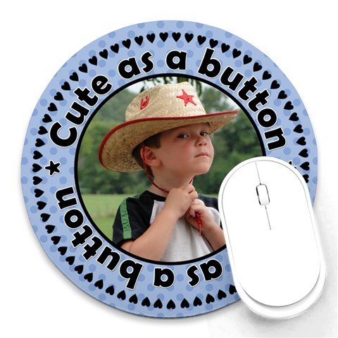 Cute As A Button Boy Mousepad By Klh Front