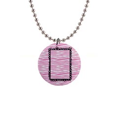 Pink Zebra necklace with photo - 1  Button Necklace