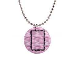 Pink Zebra necklace with photo - 1  Button Necklace