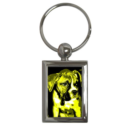 Yellow Boxer Key Chain By Tammy Gatten Front