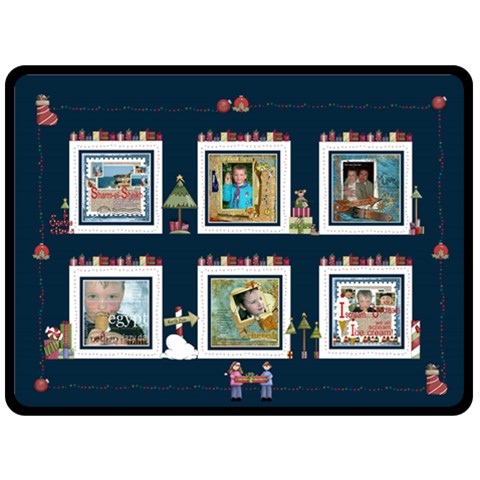 Happy Holidays Christmas Gift Extra Large Fleece Blanket By Catvinnat 80 x60  Blanket Front