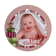 Baby s First Christmas Ornament 2 - Ornament (Round)