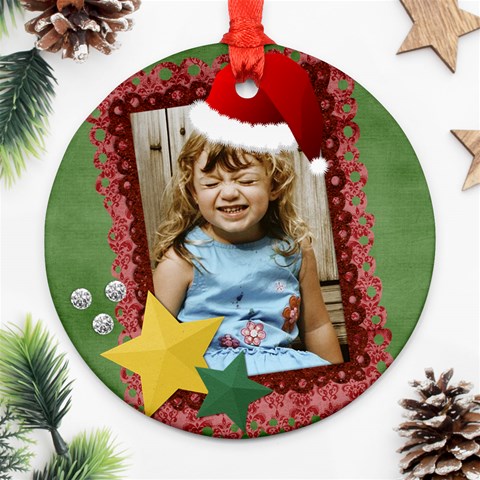 Santa Hat Ornament By Mikki Front